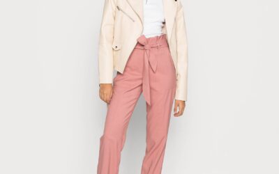 Pantalon rose taille haute