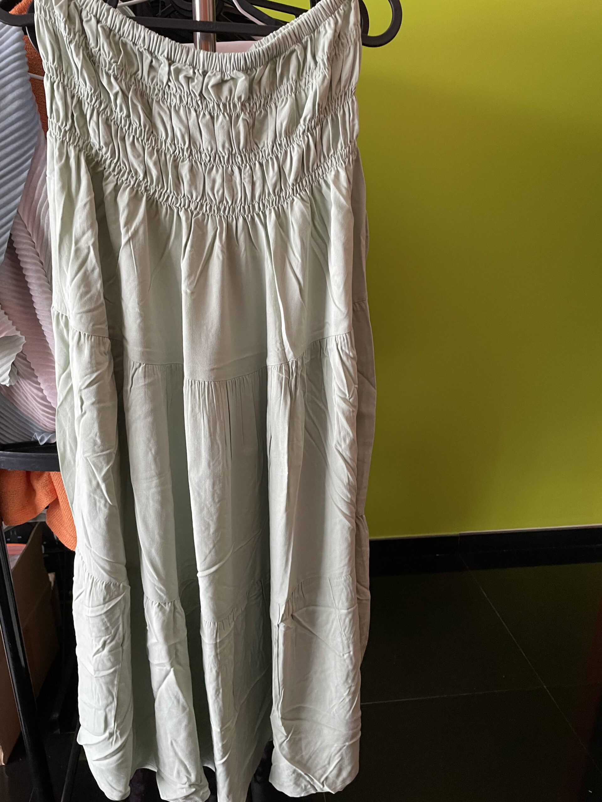 Jupe longue vert uni