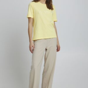 Tee-shirt brodé femme jaune